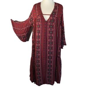 SOLD Hippie Boho Keyhole Festival Beach Dress XL cotton